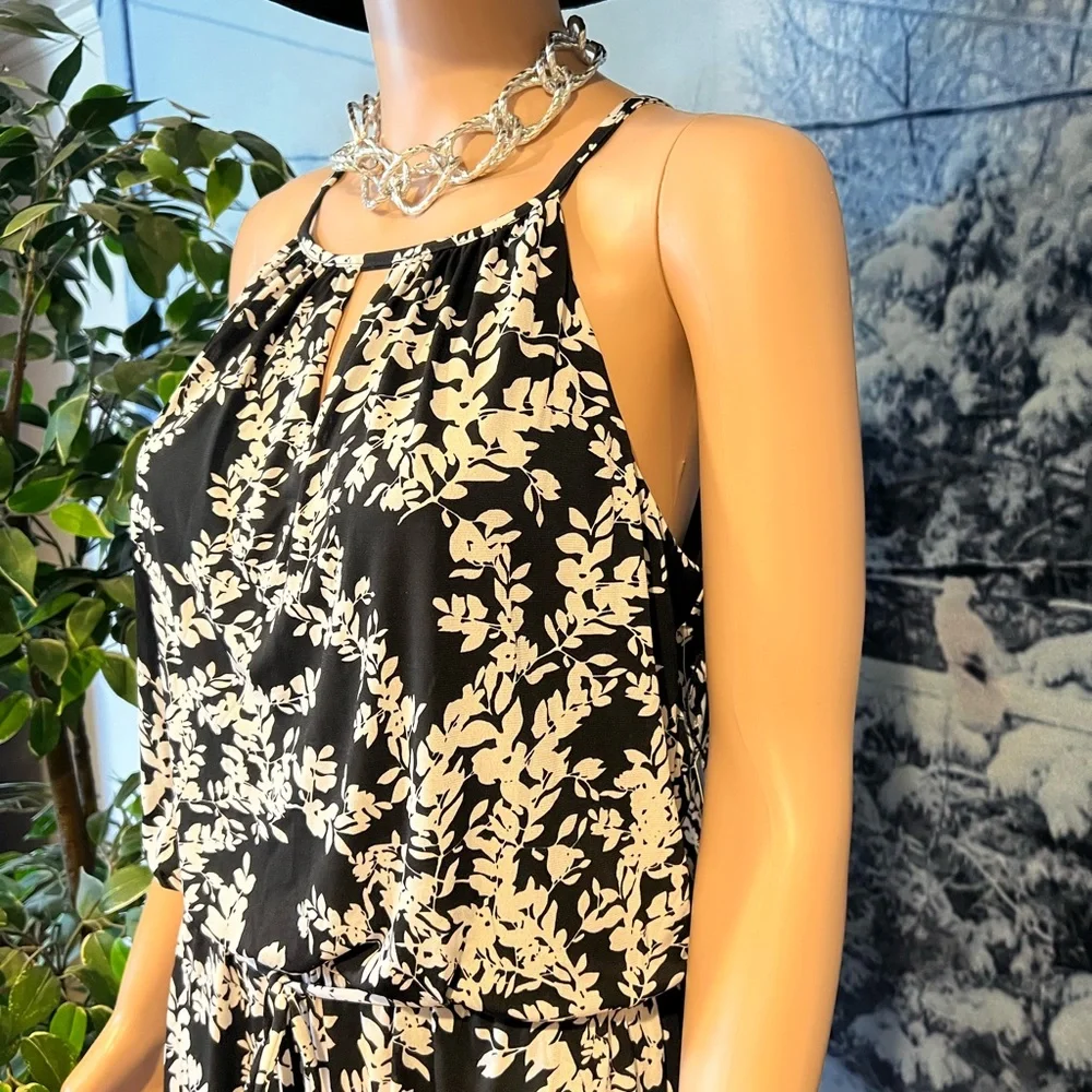 New London Times Floral Tie Waist Jumpsuit Size 10 - Picture 9 of 12